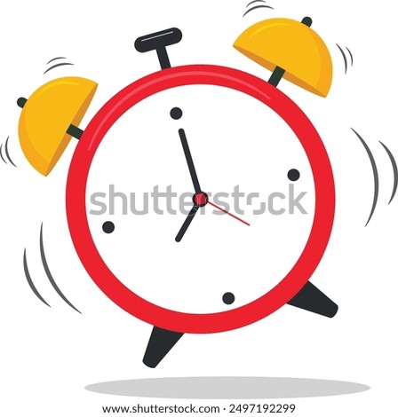 A professional illustration drawing the alarm icon that beats at 8 am on a white background