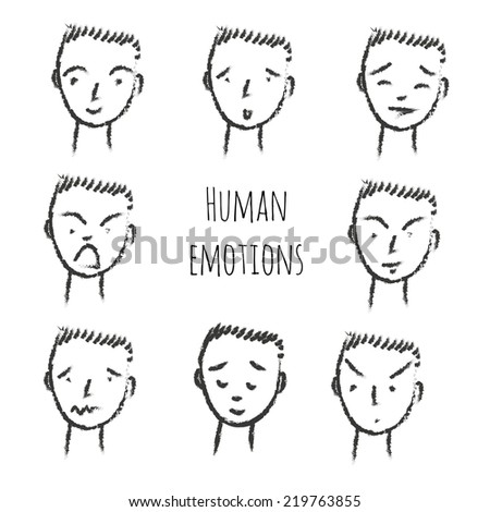 set of human face emotions