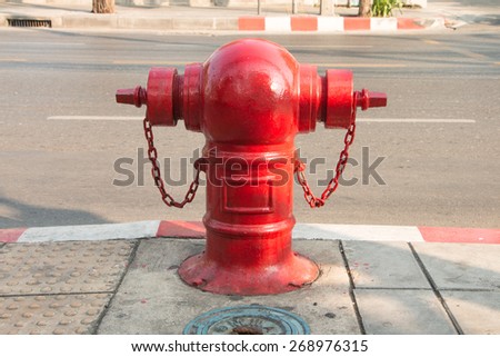 Stop fire with water hydrant, big water pump on street