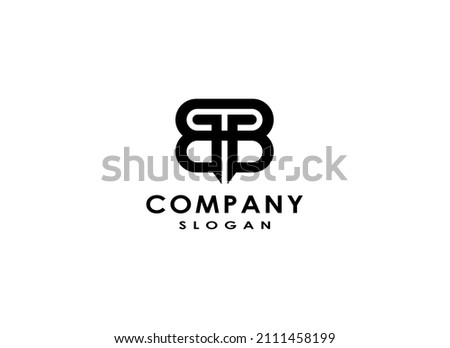 Abstract Logo Initials Letter B. Black Letter B BB TB Resembling Butterfly Icon. Suitable for Business Logo, Branding, Beauty, Identity and Technology. Flat Vector Logo Design Template Elements.