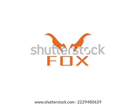 Abstract Eye Logo. Geometric Two Fox shape Dragon Eyes. Usable for, Business, Technology, Branding Logos. Flat Vector Design Template Element