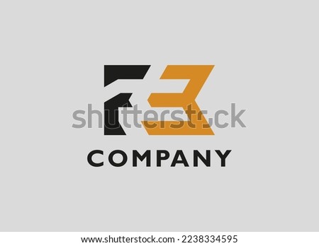 Abstract Initial Letter PB FB F3 Logo. Geometric Line Isolated on Grey Background. Suitable For Business and Branding Logos. Flat Design Vector Template Elements