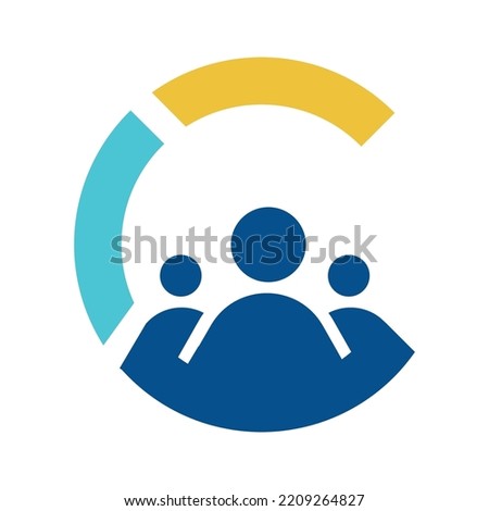 HR logo design with letter C. People logo design for recruitment