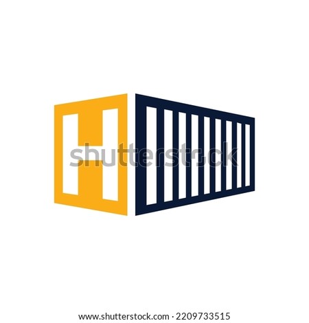 Container logo design with letter H