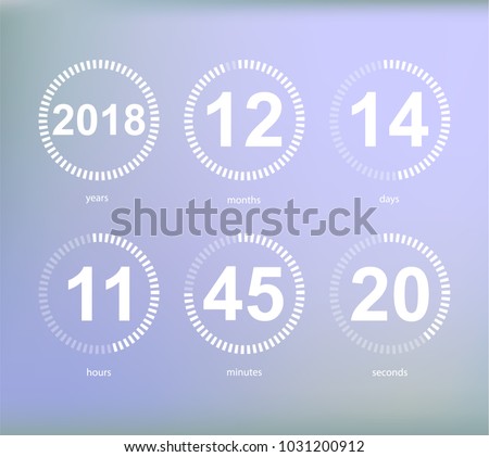 Days hours minutes seconds, icon of timer showing what time is left to beginning of certain event vector illustration isolated on grey.