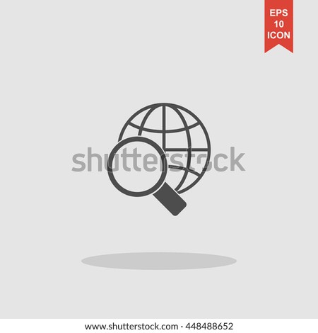 Global search icon. World globe symbol. Modern design flat style icon