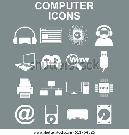 Computer icons. Vector concept illustration for design.