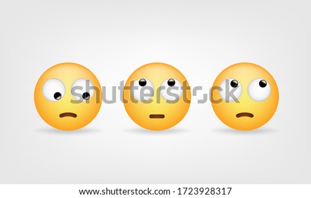 Eye roll emoticon 2020 high quality vector social media button Emoji Reactions printed on white paper Popular social networking