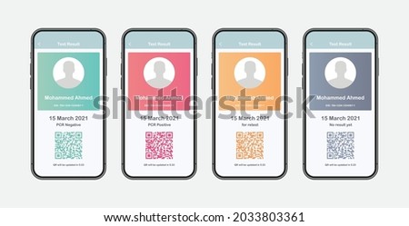 App interface for Green pass for Covid-19. Isolated vector file. Stock foto © 