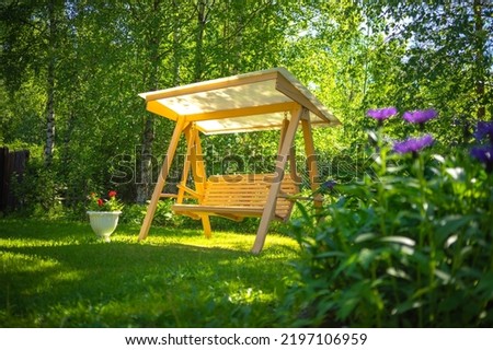 Foto Bild Gartenbank aus Holz Park