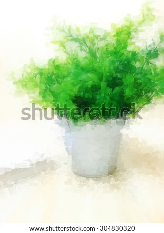 green leafs painting effect