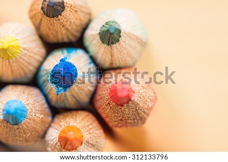 Selective Focus Close Up Pattern Pencil Colour on Background