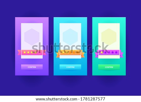 Cute style game UI background design. Vector User Interface. Set of flat interface with colored elements for game or design. Gui elements. Vector Mock up