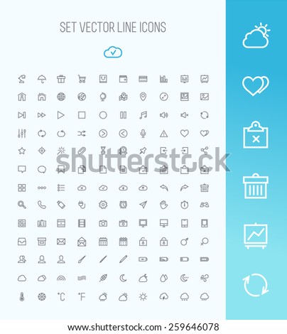 Universal Outline Icons For Web and Mobile. Flat collection. Information technology set