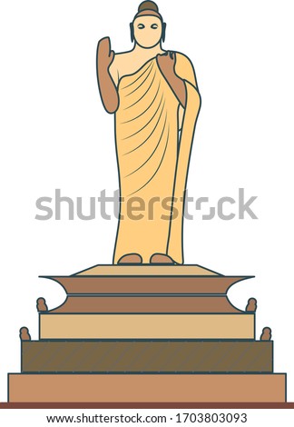 Buddha statue at Hussain sagar in Hyderabad  Stock fotó © 