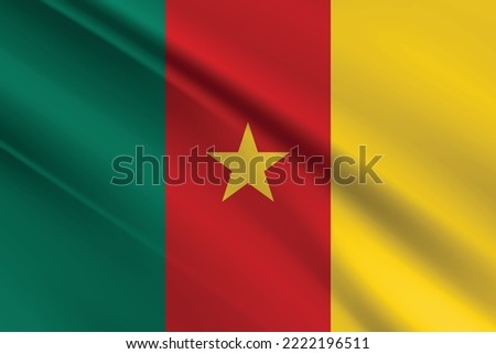 Cameroon flag, 3d illustration flag of Cameroon. close up waving the flag of Cameroon. flag symbol of Cameroon.