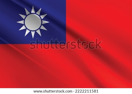 flag of Taiwan. Taiwan flag of the background. Taiwan Flag, Vector image and icon, A close up of the Taiwanese flag.