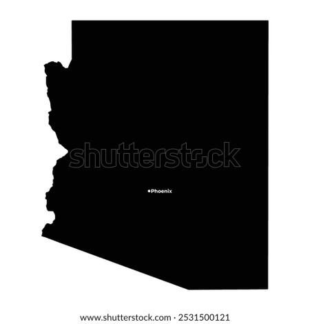 Arizona map silhouette vector Illustration.