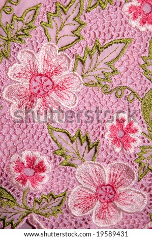 Pink Kebaya Cloth With intricate embroidery of flowers