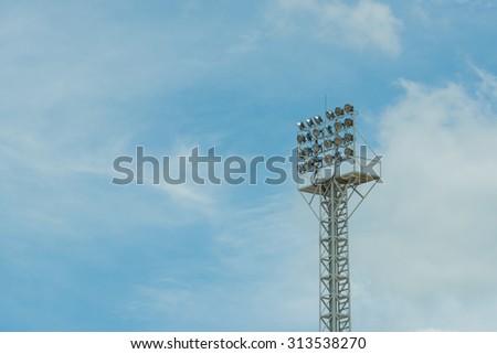 multiple sport light with sky background