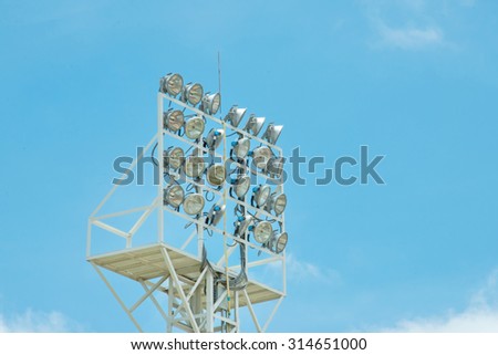 Multiple sport light with sky background