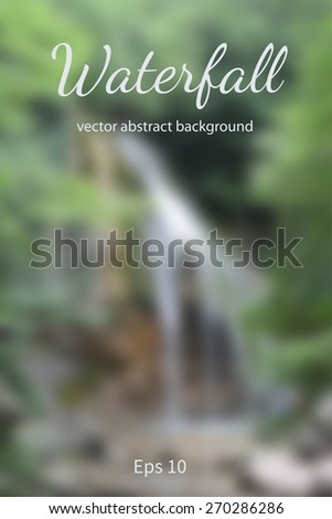 nature vector background with waterfall