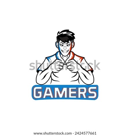 Gamer color logo vector design