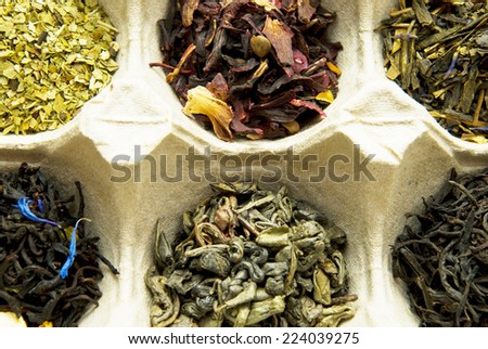 Grades of tea, different colors of different tastes