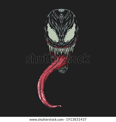venom illustration for poster and tshirt