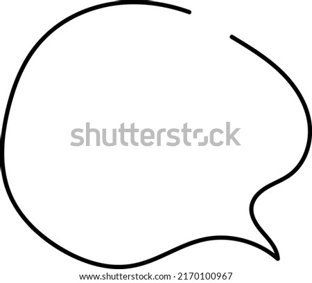 It is a handwritten speech bubble separately. I made it with a square (1: 1) size artboard using a single black color, main line only, no fill, and Adobe Illustrator.