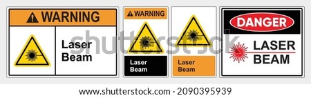 laser beam sign. warning caution board. Safety sign Vector Illustration. OSHA and ANSI standard sign. eps10