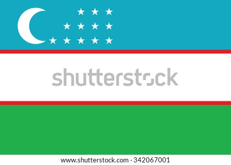 Flag of Uzbekistan. Vector illustration.