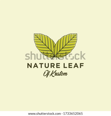 Mitragyna speciosa kratom leaf minimalist logo design