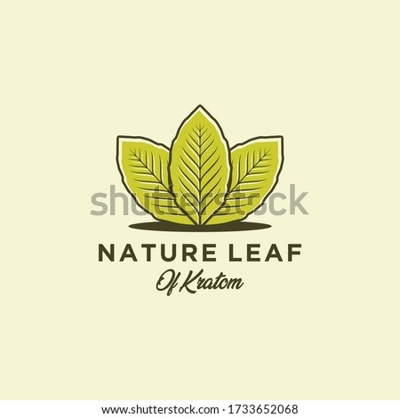 Mitragyna speciosa kratom leaf minimalist logo design