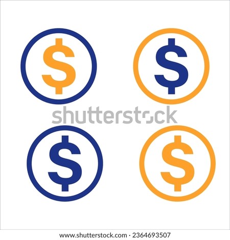 usd icons, us doller icon set.