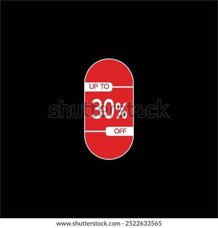 Up to 30% Off Price Discount Icon Vector