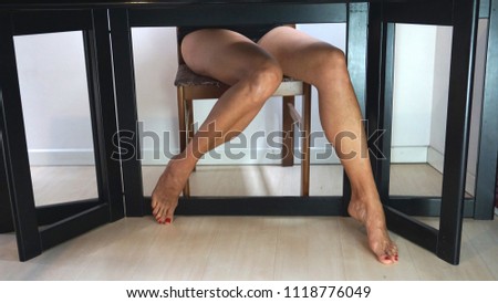 Sexy Long Legs Under Desk