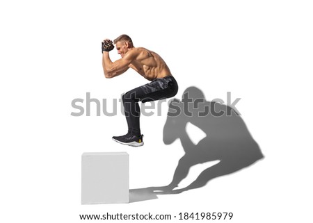 Similar – Image, Stock Photo Black male athlete with basketball on sports court