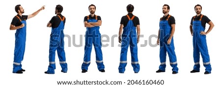 Similar – Image, Stock Photo Male master in workshop with violins