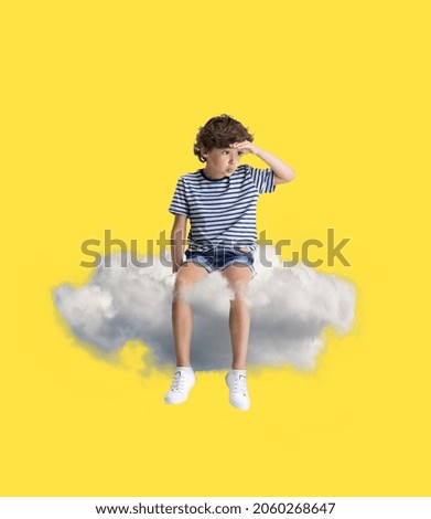 Similar – Image, Stock Photo boy sitting down on a bench