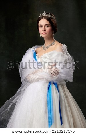 Similar – Image, Stock Photo Gothic style portrait of a young woman with cool style