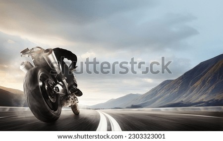 Similar – Image, Stock Photo biker Bikers biking