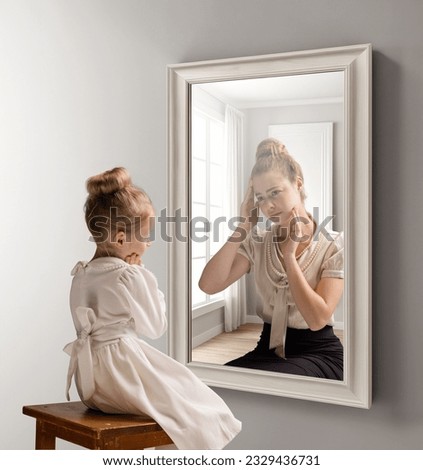 Similar – Image, Stock Photo Young woman with her dog French Bulldog giving him water to refresh after a walk, portrait image. Pet concept. Taking care of the man best friend. Woman taking his dog to a walk during a sunny day