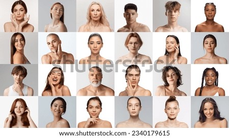 Similar – Image, Stock Photo beautiful portrait of a happy redheaded woman in closeup