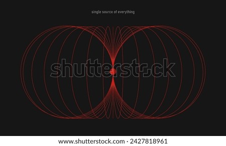 Geometric lines forming abstract structure against black background titled single source of everything. Modern aesthetics, minimalist art. Vector design for creative cover, poster and ad