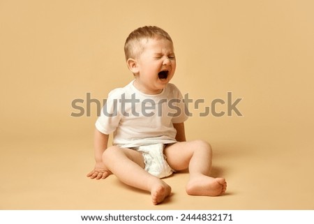 Similar – Image, Stock Photo Portrait of cute crying boy