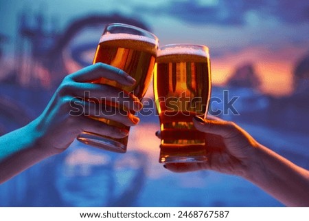 Similar – Image, Stock Photo twilight Beverage