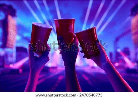 Similar – Image, Stock Photo light show Night life