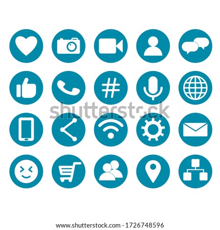 Set of social media buttons for design - vector icons. SMM icons.