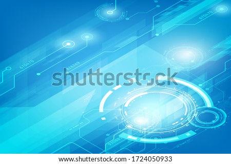 Isometric tecnology  circuit with gear placed on a blue background Foto stock © 